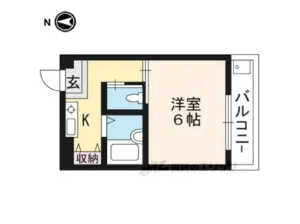 CARLVILLAⅢ(1K/2階)の間取り写真