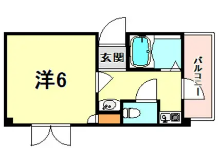 ルミナス浜芦屋(1K/4階)の間取り写真