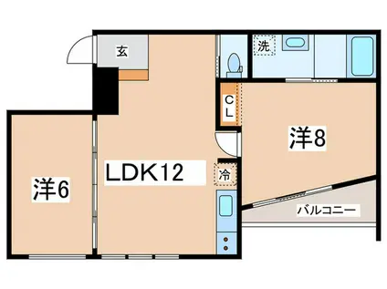 アイビットビル(2LDK/3階)の間取り写真