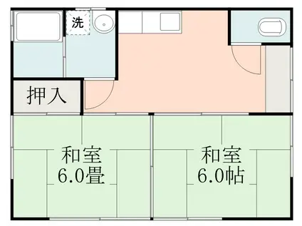 春成アパート(2K/1階)の間取り写真
