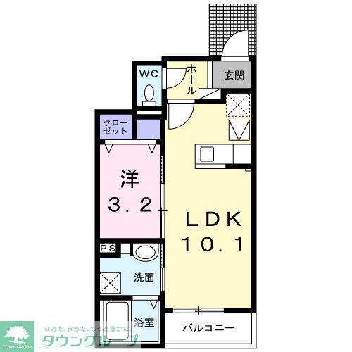 カーサ マレ(1LDK/1階)の間取り写真