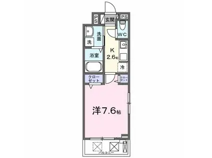 エスポワール(1K/3階)の間取り写真