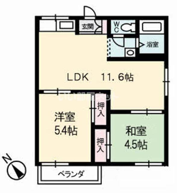 フォーブルパンセ(2LDK/1階)の間取り写真