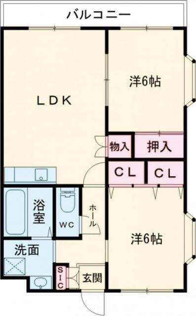 アーバンヒル広川(2LDK/2階)の間取り写真