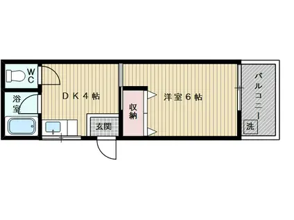 三賀マンション(1DK/4階)の間取り写真