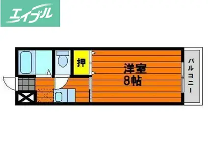 サンハイツ学南III(1K/2階)の間取り写真