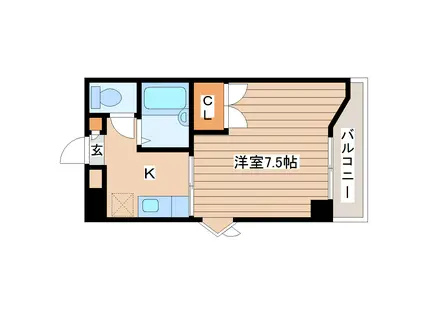 旭コンフォート中田(1K/3階)の間取り写真