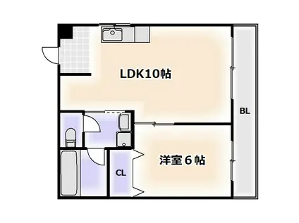 アリタマンション日本橋(1LDK/5階)の間取り写真