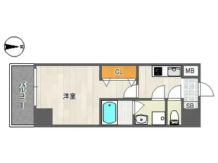 レクシア京橋DUO(1K/7階)の間取り写真