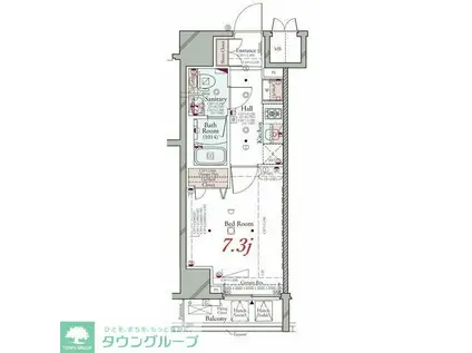 コンシェリア KAWASAKI MASTERS VILLA(1K/14階)の間取り写真