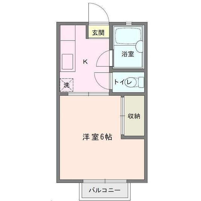 ロイヤル湘南(1K/2階)の間取り写真