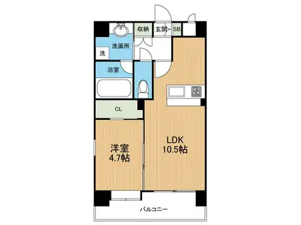 アップリッチ本荘(1LDK/8階)の間取り写真