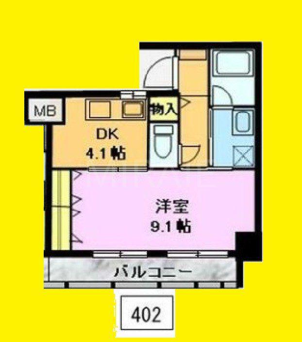 グラン・コスタ湘南弐番館(1DK/4階)の間取り写真