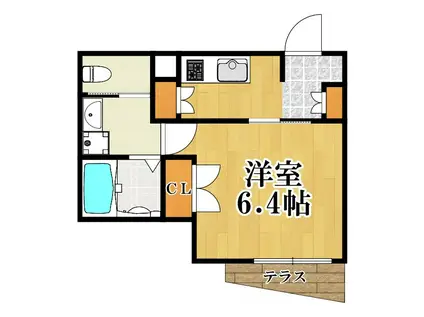 リベルテ新川崎(1K/1階)の間取り写真