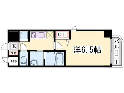 グランカリテ神戸ウエスト(1K/5階)の間取り写真