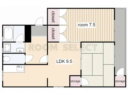 園山スリーハウスC棟(2LDK/1階)の間取り写真