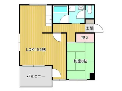 行徳第2マンション(1LDK/3階)の間取り写真