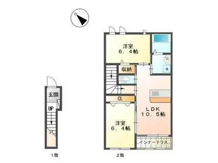 ベルフォーレ・アイリスII(2LDK/2階)の間取り写真