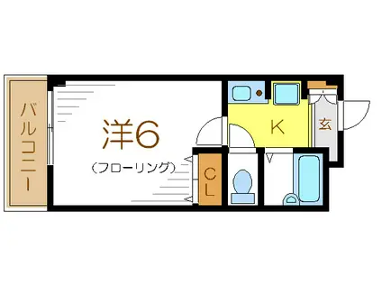 エストランゼ(1K/4階)の間取り写真