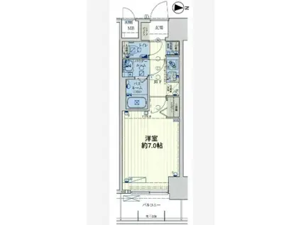 スワンズシティ大阪クレアスト(1K/2階)の間取り写真