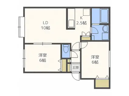 ブリーズ3・7A(2LDK/1階)の間取り写真