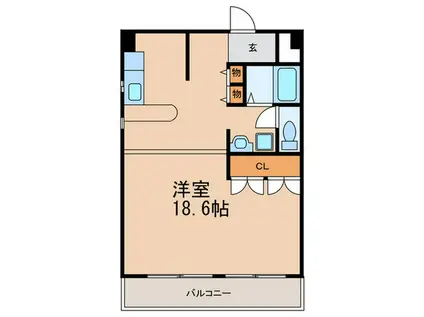 レ・フォール(ワンルーム/1階)の間取り写真