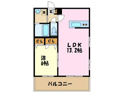 SUNNY HEIMS III(1LDK/4階)の間取り写真