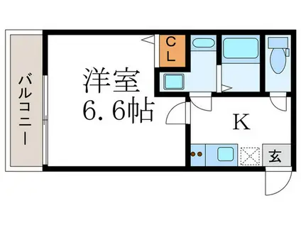 グランシャリオ長岡京(1K/1階)の間取り写真