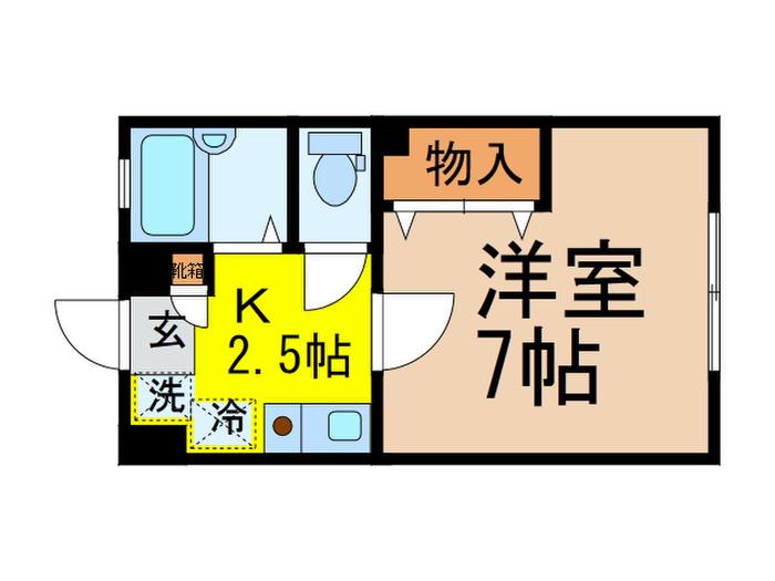 グリーンヴェルドミール(1K/1階)の間取り写真