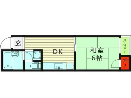 プレアール都島高倉(1DK/4階)の間取り写真