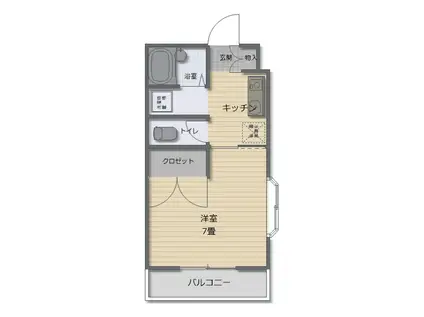 マスカットハウス・リンノI(1K/1階)の間取り写真