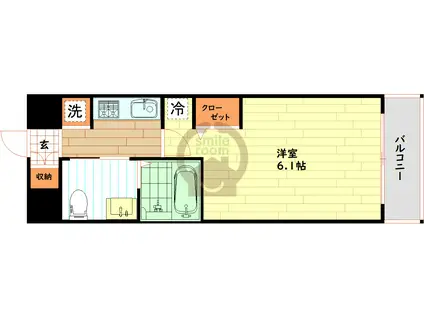 エステムコート難波ウエスト-SIDEIII(1K/10階)の間取り写真