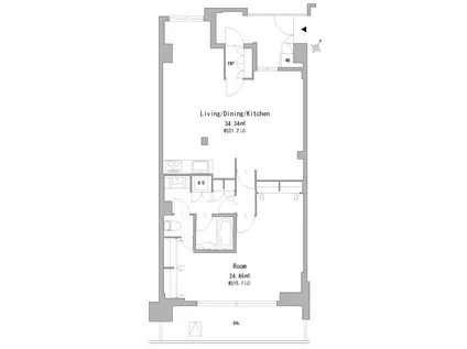 ワコーレ ザ・神戸トアロード(1LDK/10階)の間取り写真