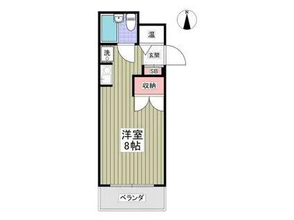 リュミエ本厚木(ワンルーム/2階)の間取り写真