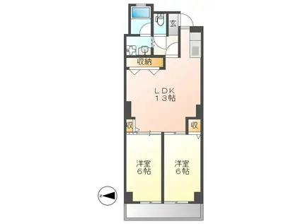 千代田マンション(2LDK/2階)の間取り写真