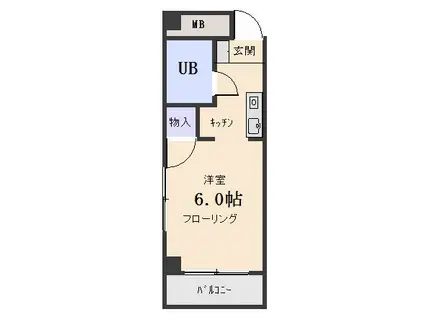 シティーライト丸山台(1K/3階)の間取り写真