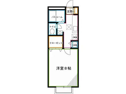 GARDEN HILLS II(1K/1階)の間取り写真