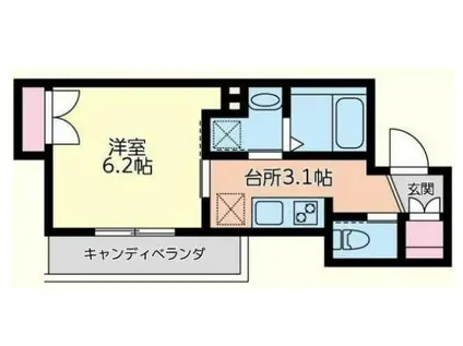 H&K当代島(1K/2階)の間取り写真