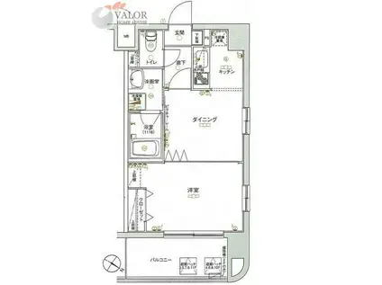 グリフォーネ横浜・平沼橋駅前(1K/9階)の間取り写真