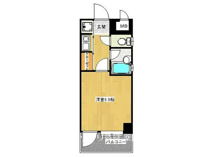 ピュアドームリバージュ平尾(1K/7階)の間取り写真