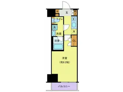 プレール・ドゥーク両国IV(1K/2階)の間取り写真