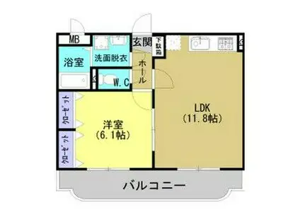 Y&M VILLAWHITE(1LDK/2階)の間取り写真