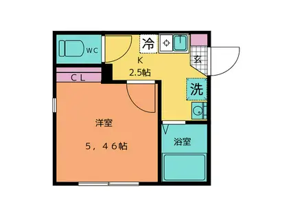 モカ金沢八景(1K/3階)の間取り写真