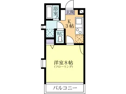 TS-1(1K/4階)の間取り写真