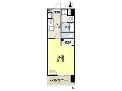 福富GRADEマンション(1K/4階)の間取り写真