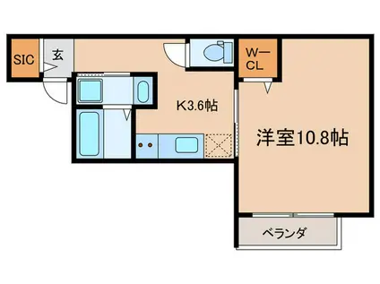 MAISON DU ALPHA(1K/1階)の間取り写真