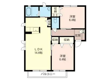 シャルマン(2LDK/1階)の間取り写真