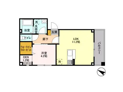 ストークガーデン(1LDK/2階)の間取り写真