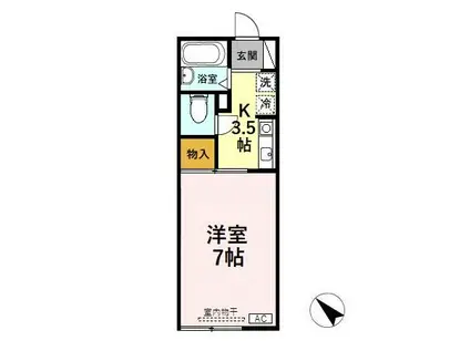 フォーシーズンC203(1K/2階)の間取り写真