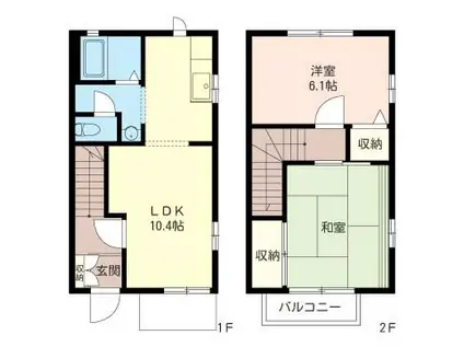アーバンヒル 松本 C(2LDK/1階)の間取り写真